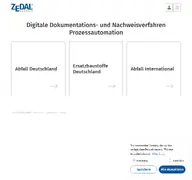 Kleine Seitenvorschau von zedal.de
