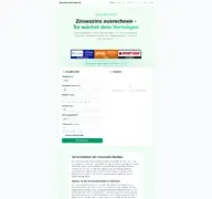 Kleine Seitenvorschau von zinseszins-ausrechnen.de
