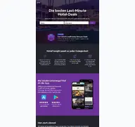 Kleine Seitenvorschau von hoteltonight-test.com